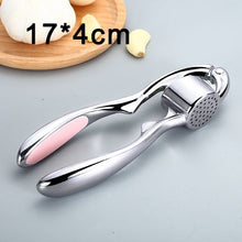 Load image into Gallery viewer, Metal Garlic Press Manual Garlic Ginger Quick Squeezer Multifunction Crusher Antirust Durable Hand Squeeze Garlic Peeling Device
